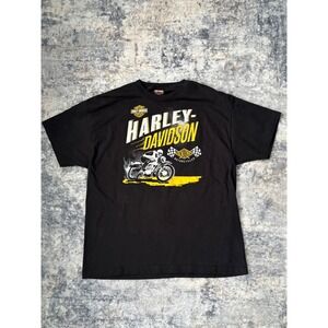 Harley Davidson‎ Shirt Mens XL Black Biker House of Harley Milwaukee USA Y2K